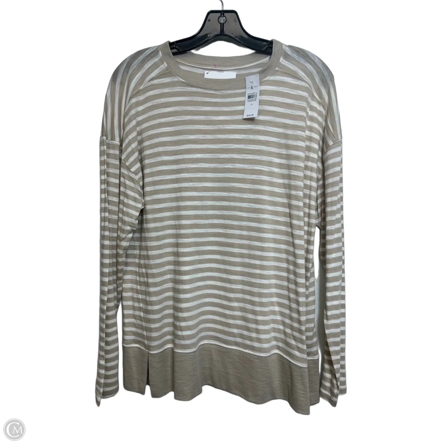 Top Long Sleeve Basic By Lou & Grey In Striped Pattern, Size: M