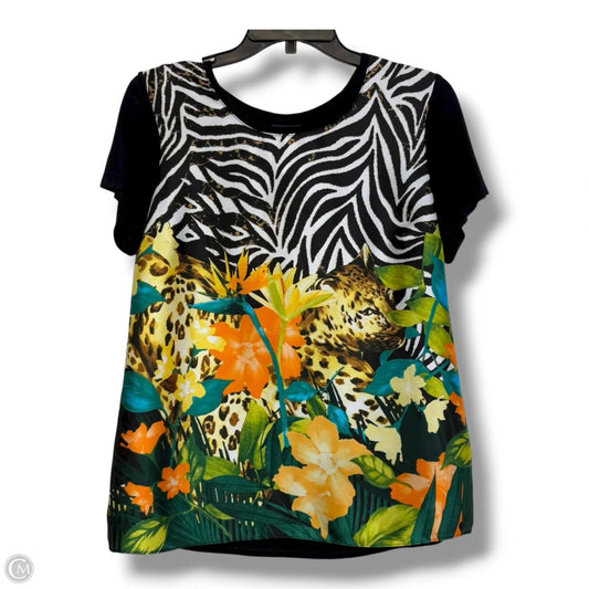 Top Short Sleeve By Jm Collections In Animal Print, Size: M