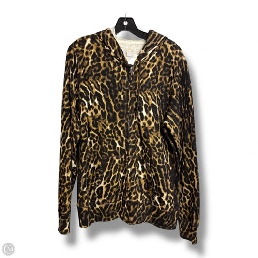 Sweatshirt Hoodie By Lucky Brand In Animal Print, Size: Xl