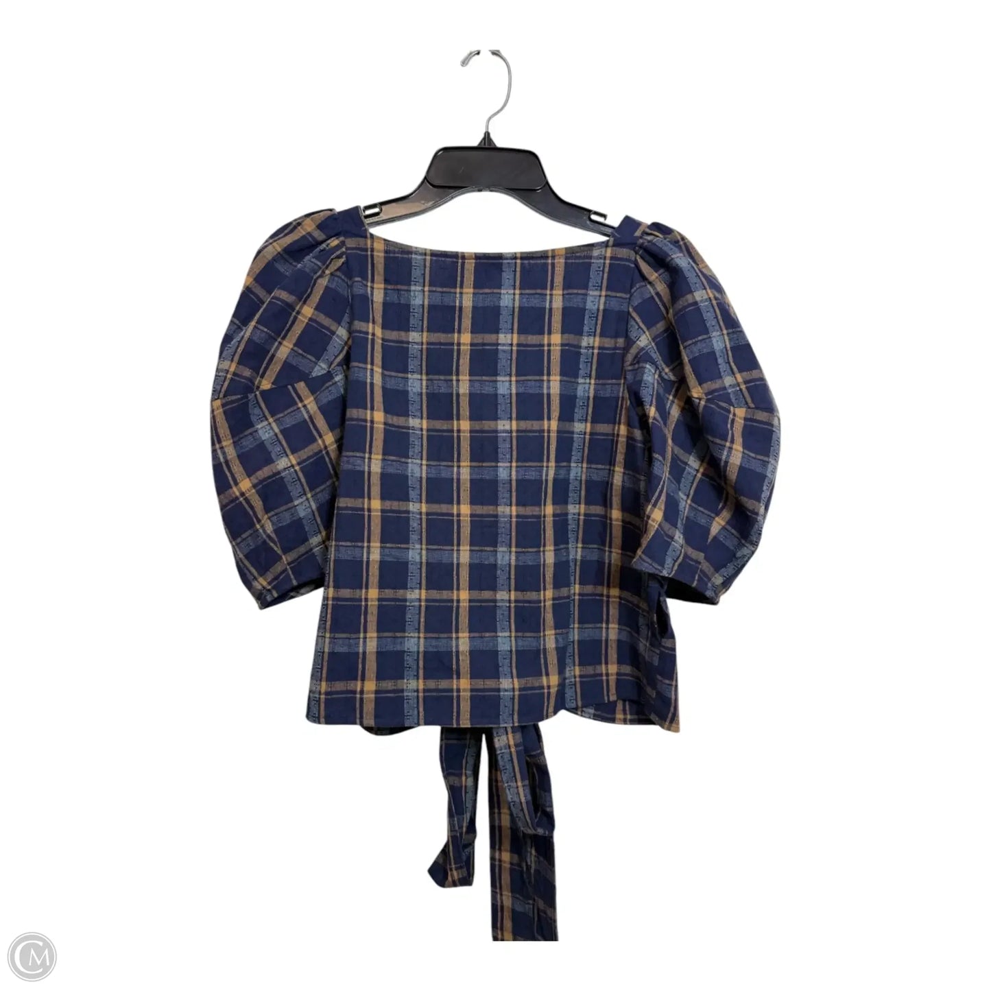 Top Short Sleeve By Madewell In Plaid, Size: S