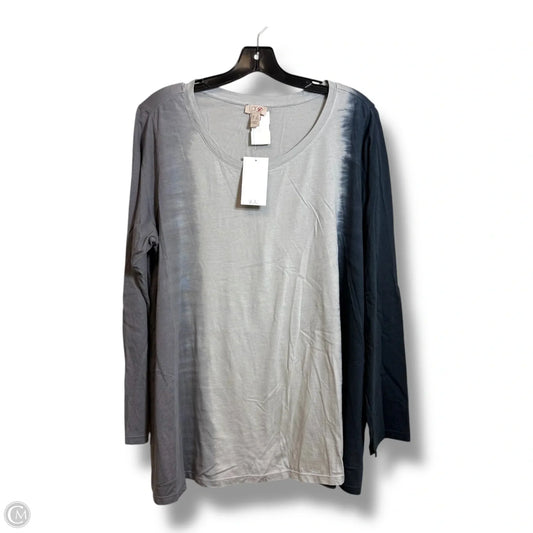 Top Long Sleeve By Logo In Grey, Size: 1x