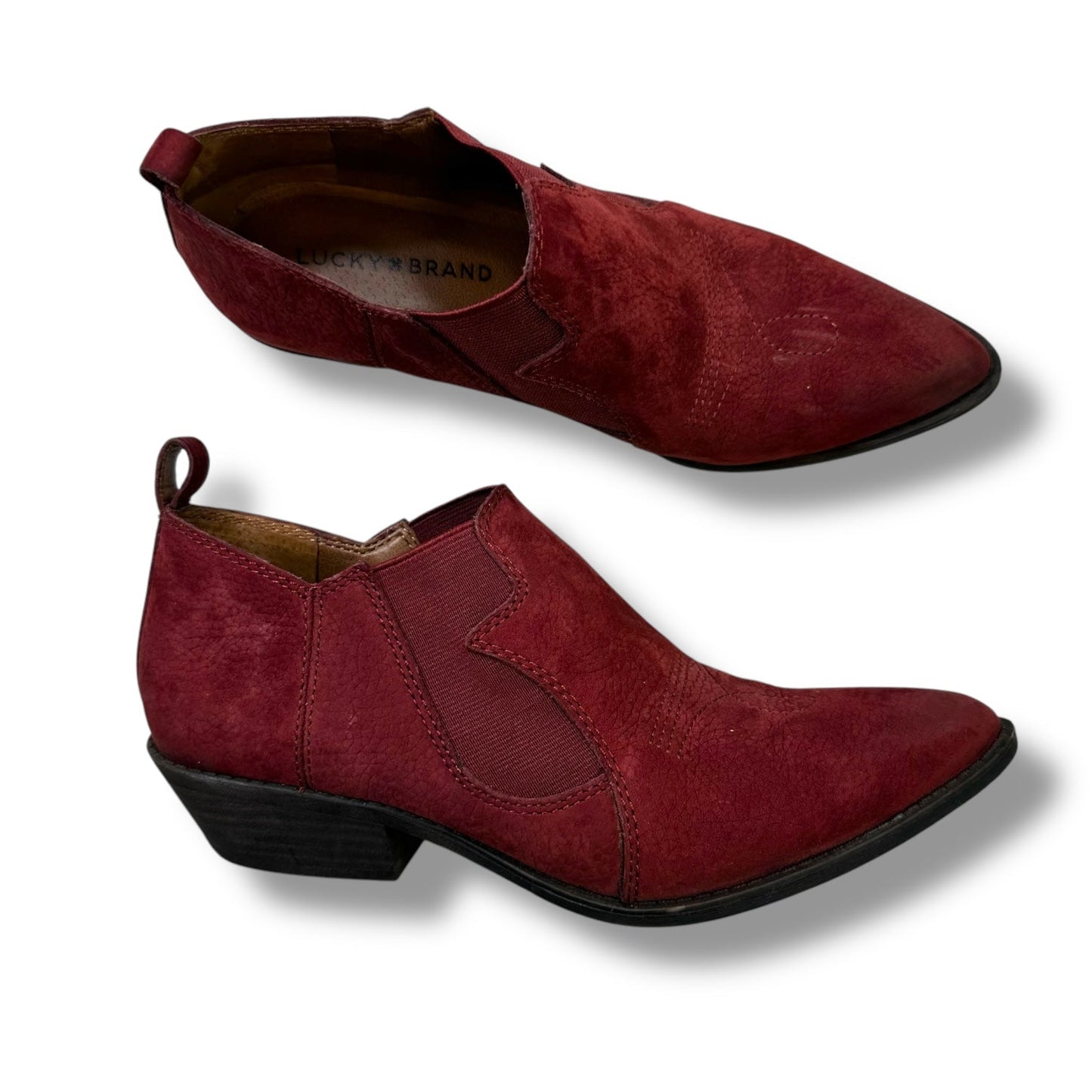 Boots Ankle Flats By Lucky Brand In Red, Size: 7.5