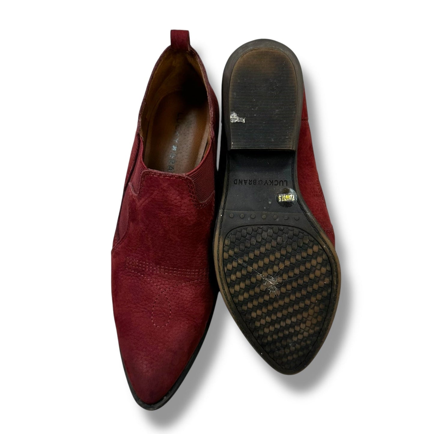 Boots Ankle Flats By Lucky Brand In Red, Size: 7.5