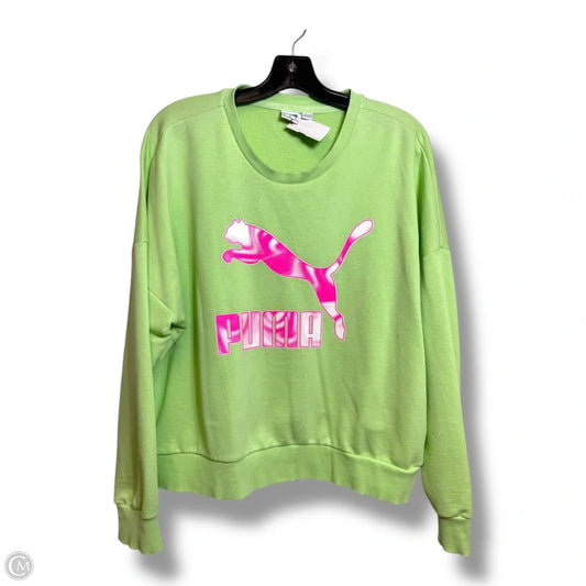 Sweatshirt Crewneck By Puma In Green, Size: Xl