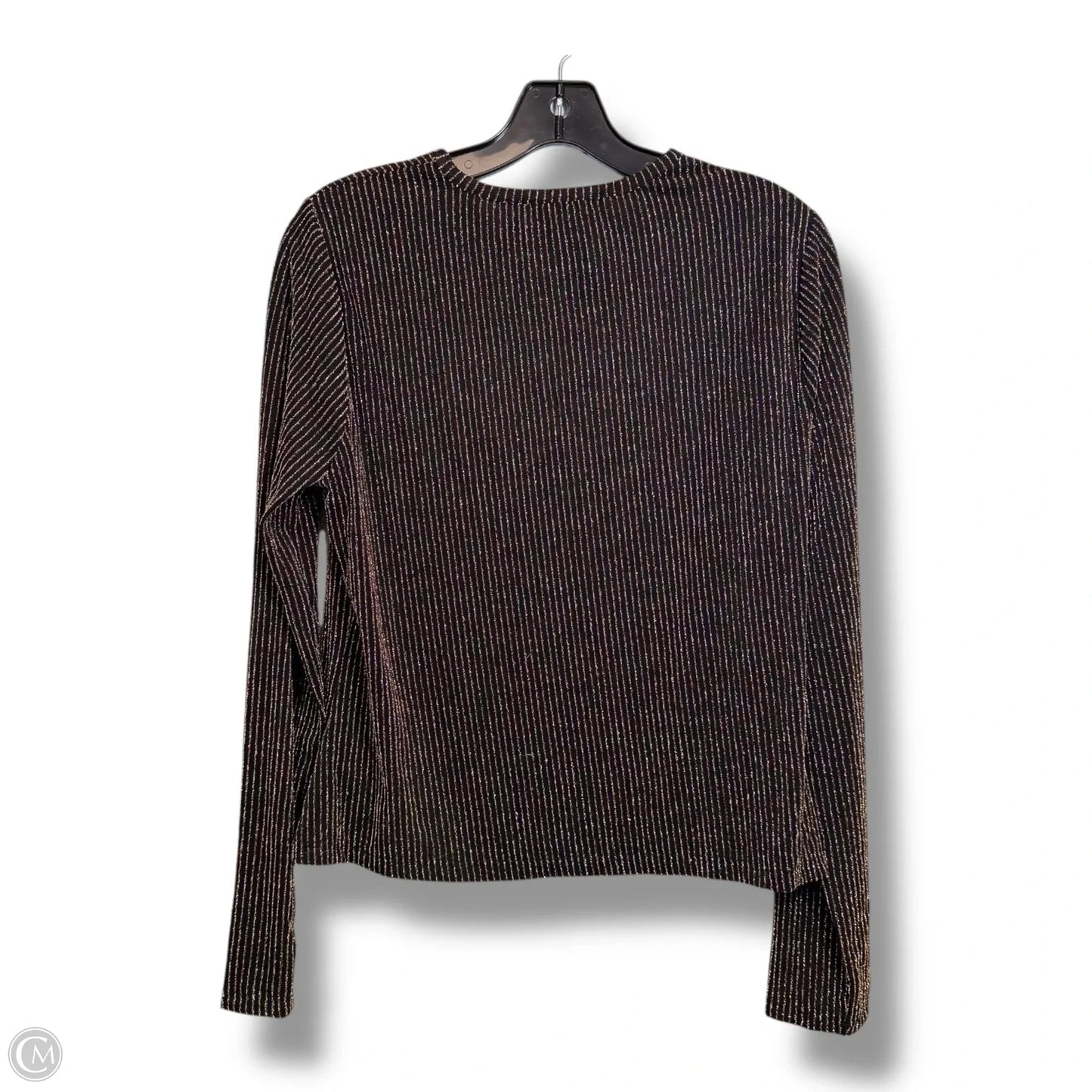 Top Long Sleeve By Michael By Michael Kors In Black & Gold, Size: L