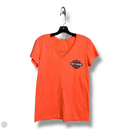 Top Short Sleeve By Harley Davidson In Coral, Size: M