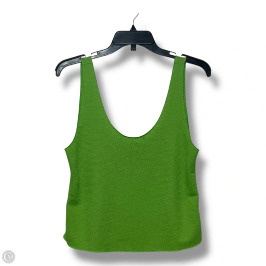 Top Sleeveless By Zara In Green, Size: M