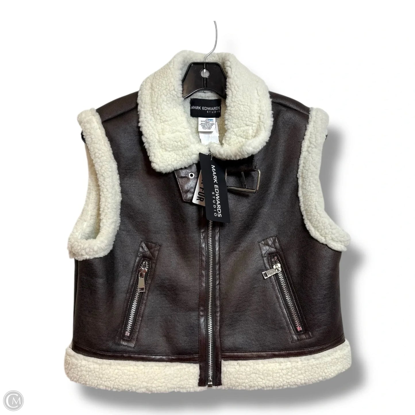 Vest Faux Fur & Sherpa By Clothes Mentor In Brown, Size: Xs