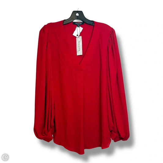 Top Long Sleeve By Clothes Mentor In Red, Size: M