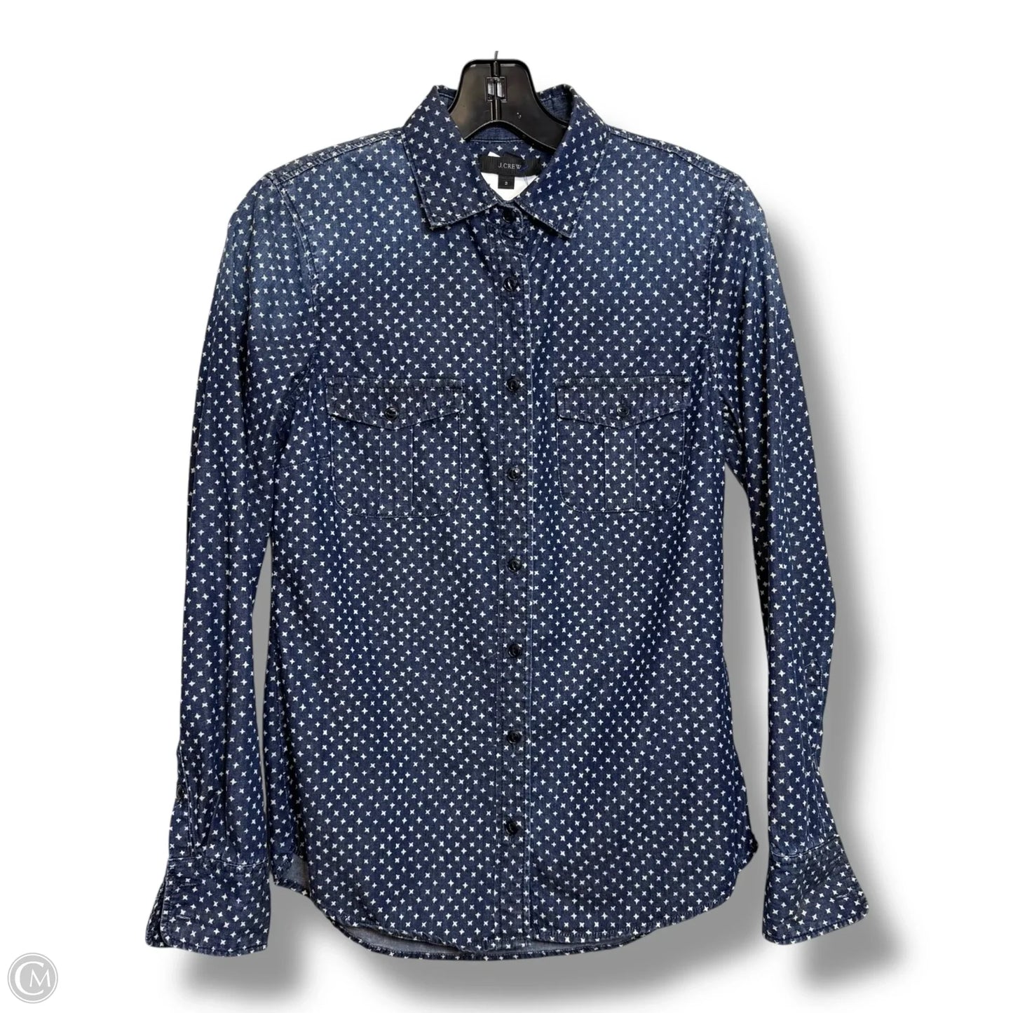 Top Long Sleeve By J. Crew In Blue & Brown, Size: 2