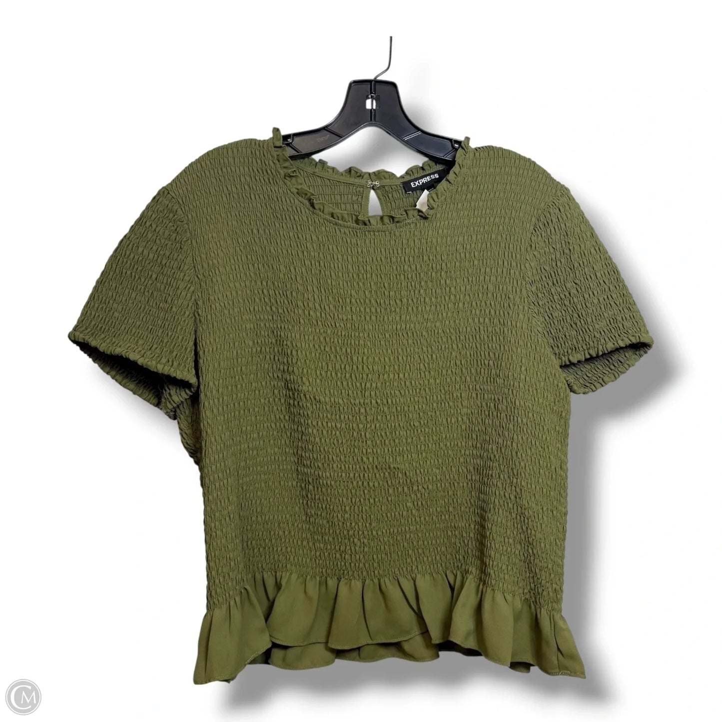 Top Short Sleeve By Express In Green, Size: L