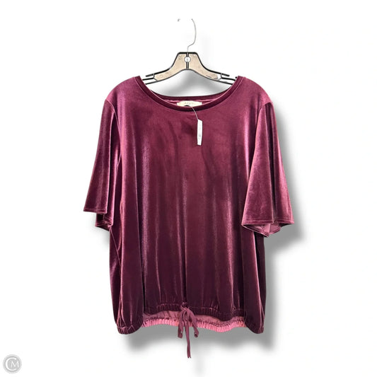 Top Short Sleeve By Loft In Purple, Size: L