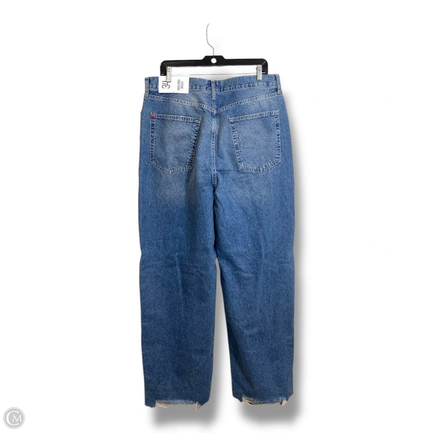 Jeans HIGH RISE BAGGY Wide Leg By Bdg In Blue Denim, Size: 18