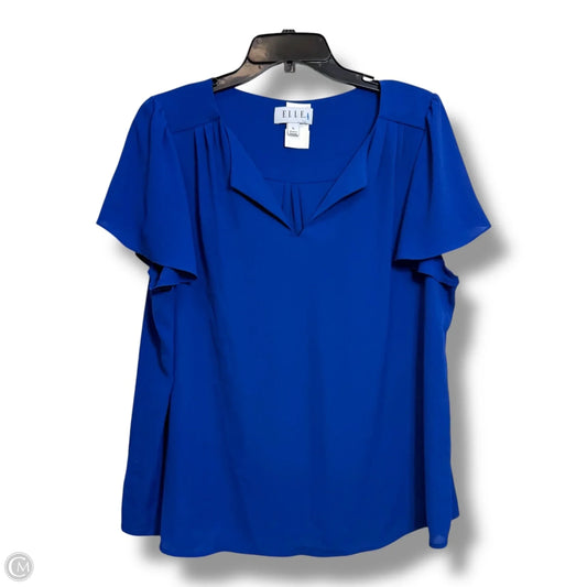 Top Short Sleeve By Elle In Blue, Size: Xl