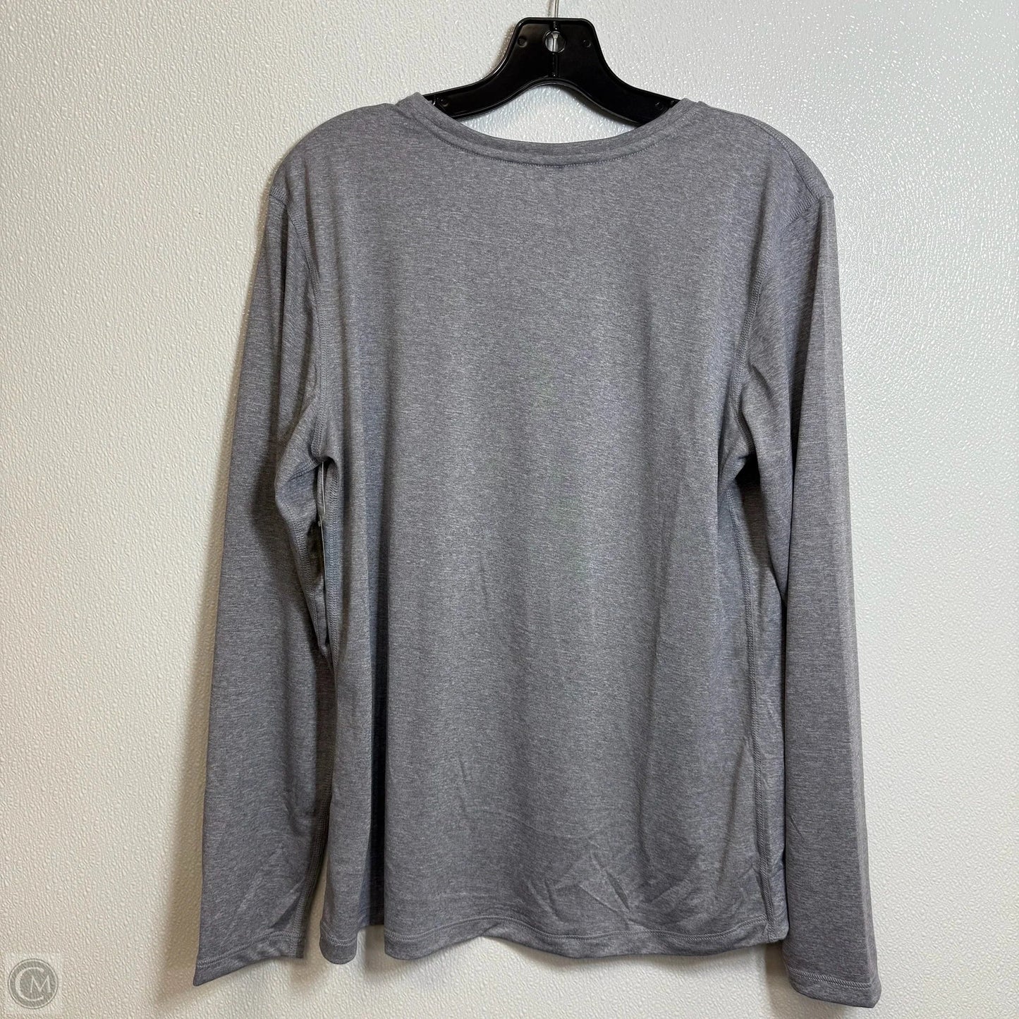 Athletic Top Long Sleeve Collar By Athletic Works In Grey