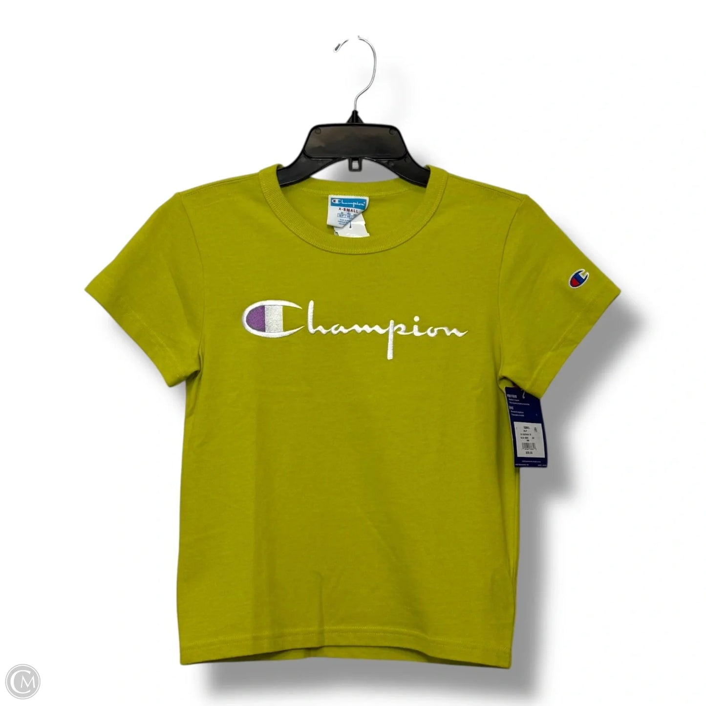 Top Short Sleeve By Champion In Yellow, Size: Xs
