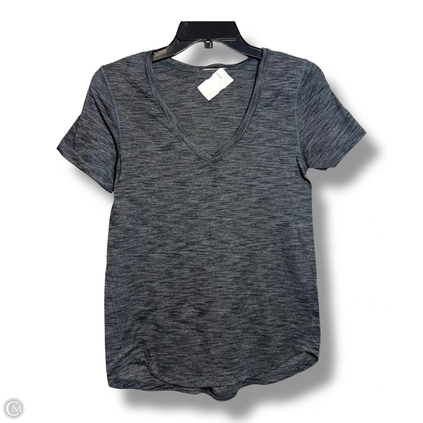 Athletic Top Short Sleeve By Lululemon In Grey, Size: S