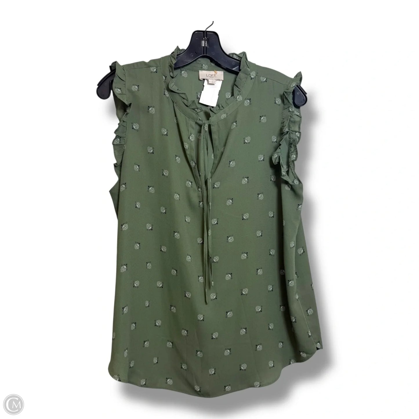 Top Sleeveless By Loft In Green, Size: M