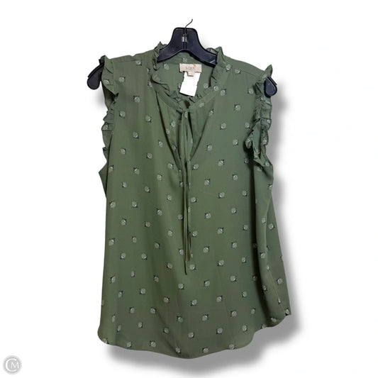 Top Sleeveless By Loft In Green, Size: M