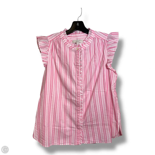 Top Sleeveless By Loft In Striped Pattern, Size: S