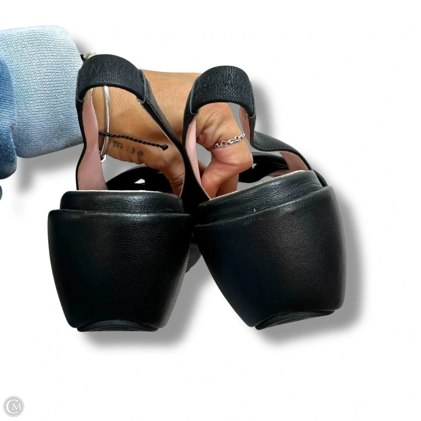 Sandals Heels Wedge By Taryn Rose In Black, Size: 7.5