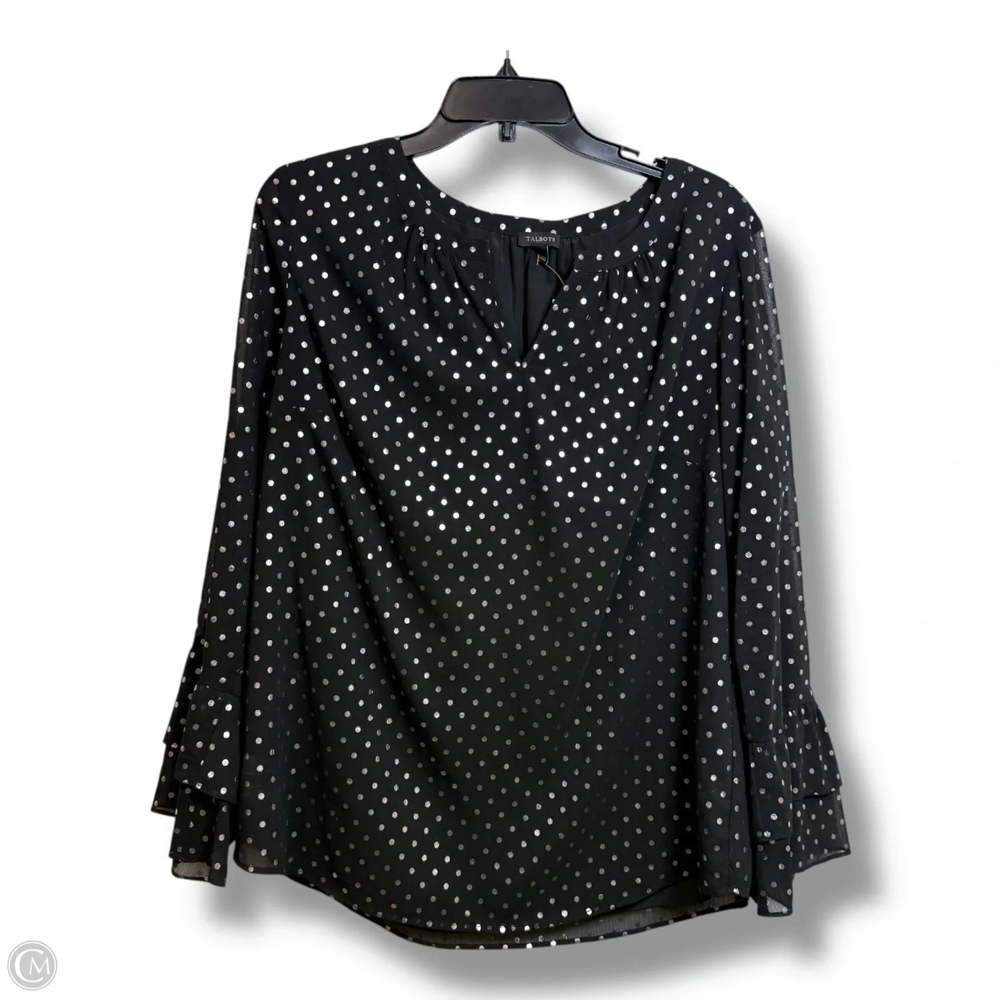Top Long Sleeve By Talbots In Polkadot Pattern, Size: Xl