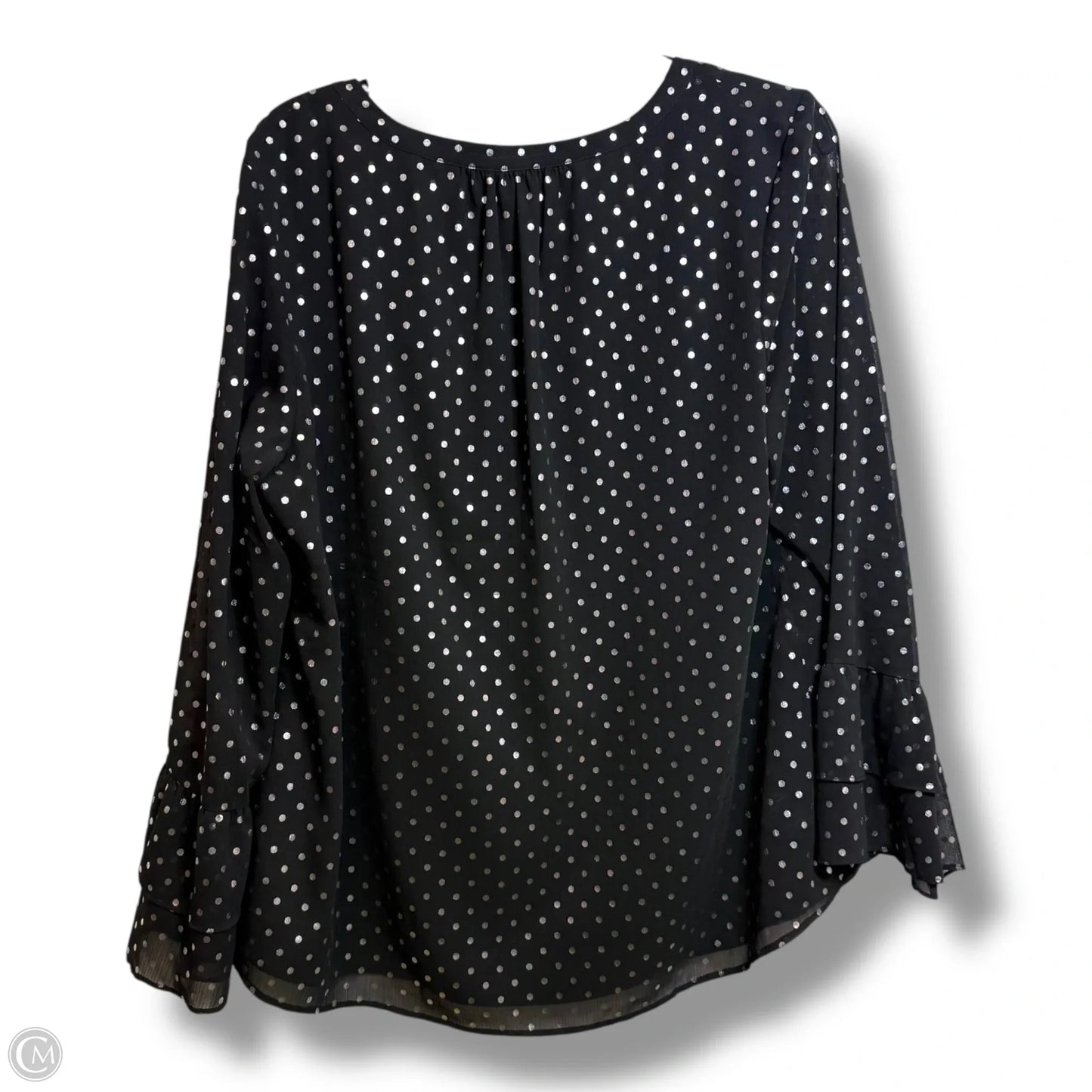 Top Long Sleeve By Talbots In Polkadot Pattern, Size: Xl