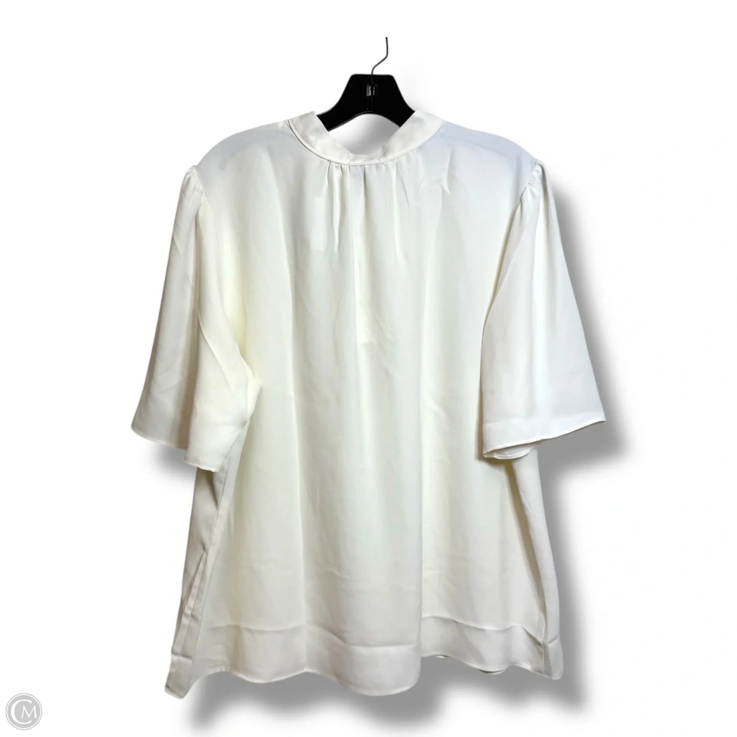Top Short Sleeve By Ann Taylor In Ivory, Size: Xl