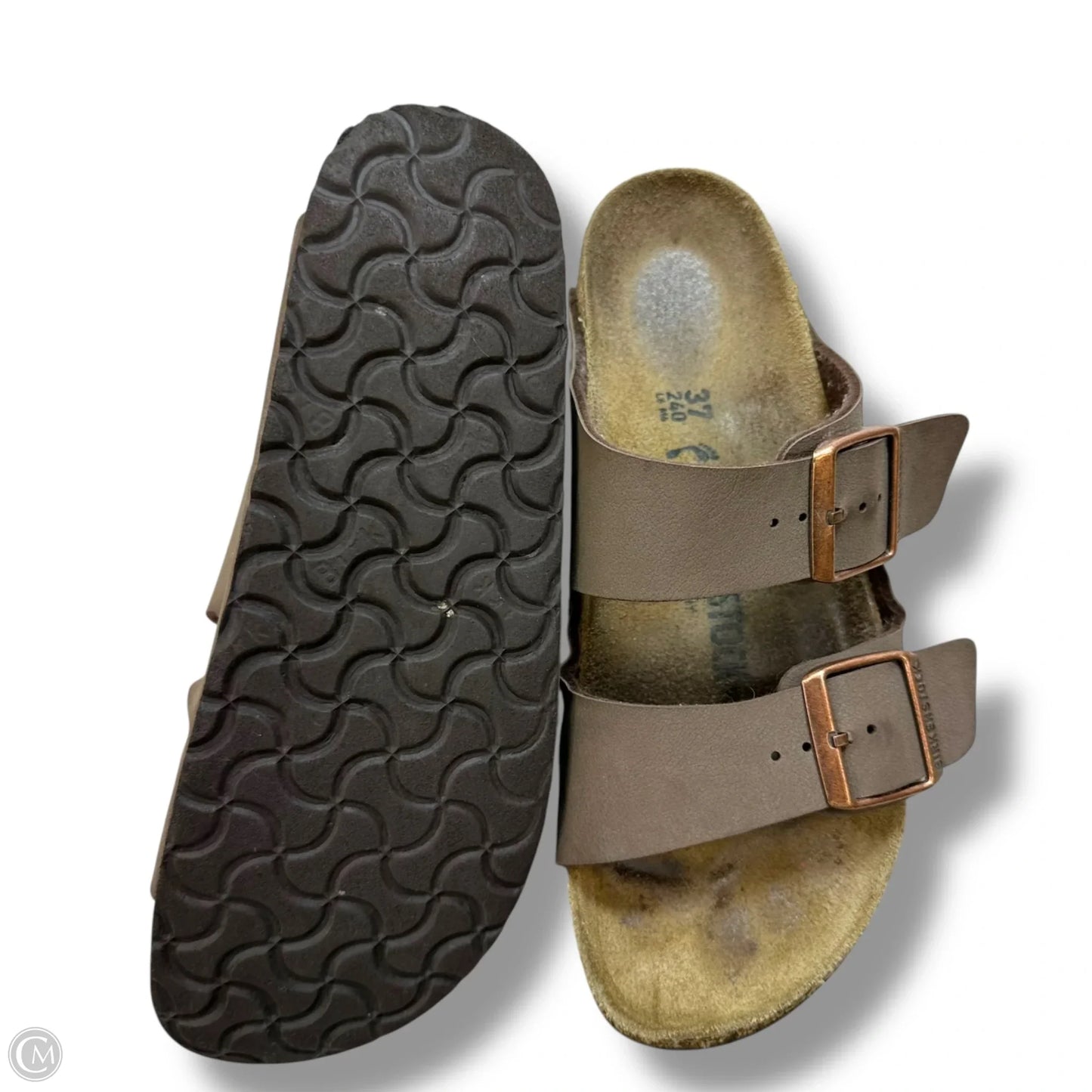 Sandals Flats By Birkenstock In Brown, Size: 7