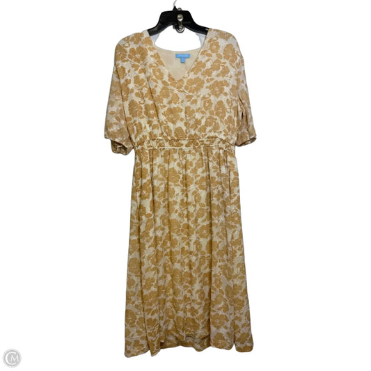 Dress Casual Maxi By Draper James In Tan & White, Size: L
