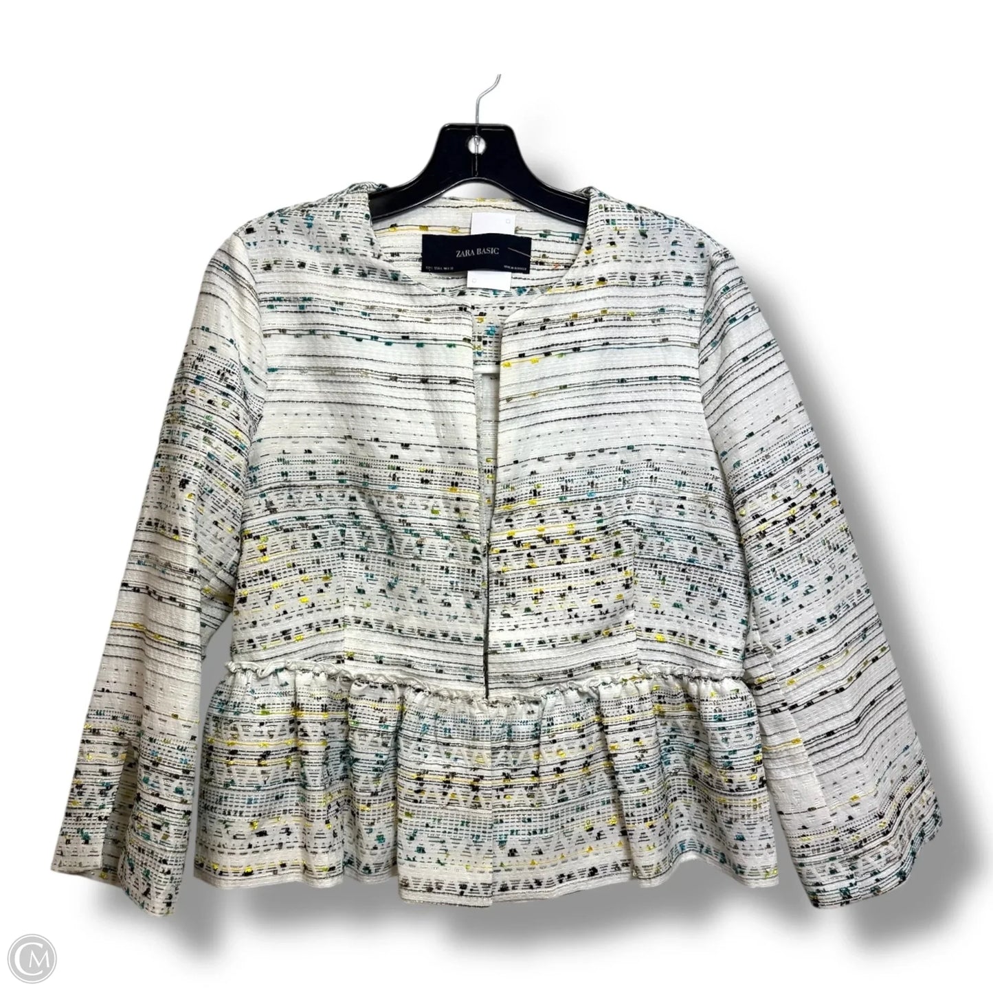 Top Long Sleeve By Zara Basic In Multi-colored, Size: L