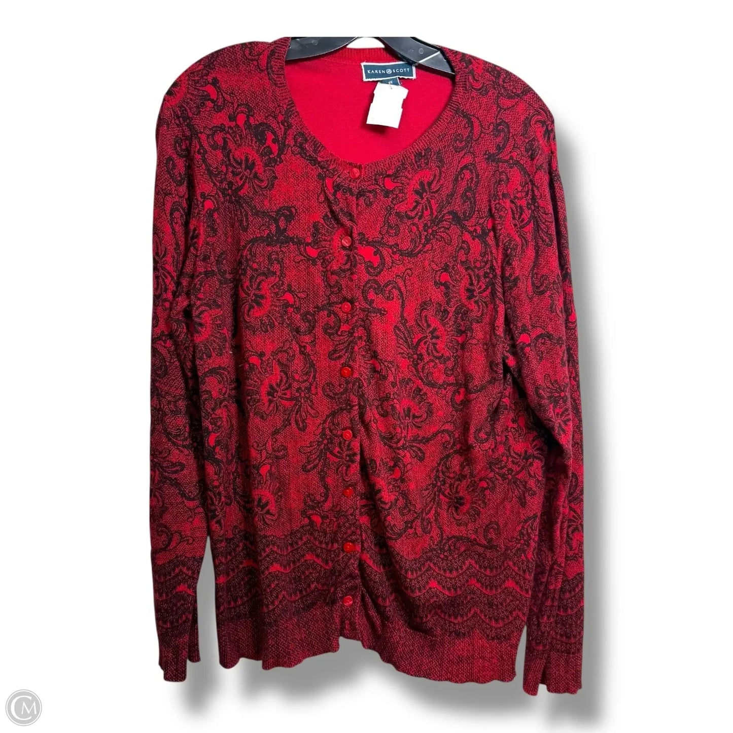 Cardigan By Karen Scott In Red, Size: Xl