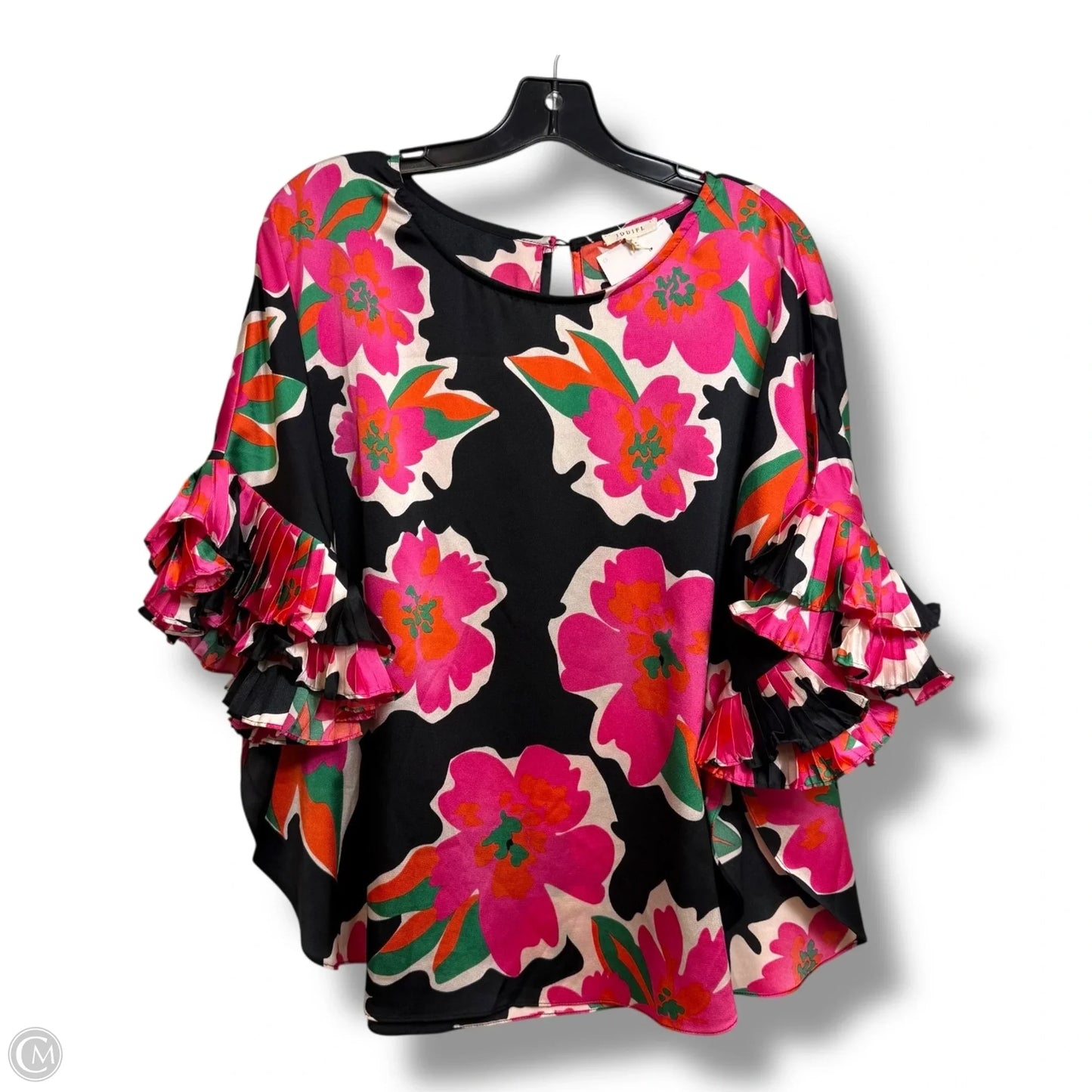 Top Short Sleeve By Jodifl In Floral Print, Size: S