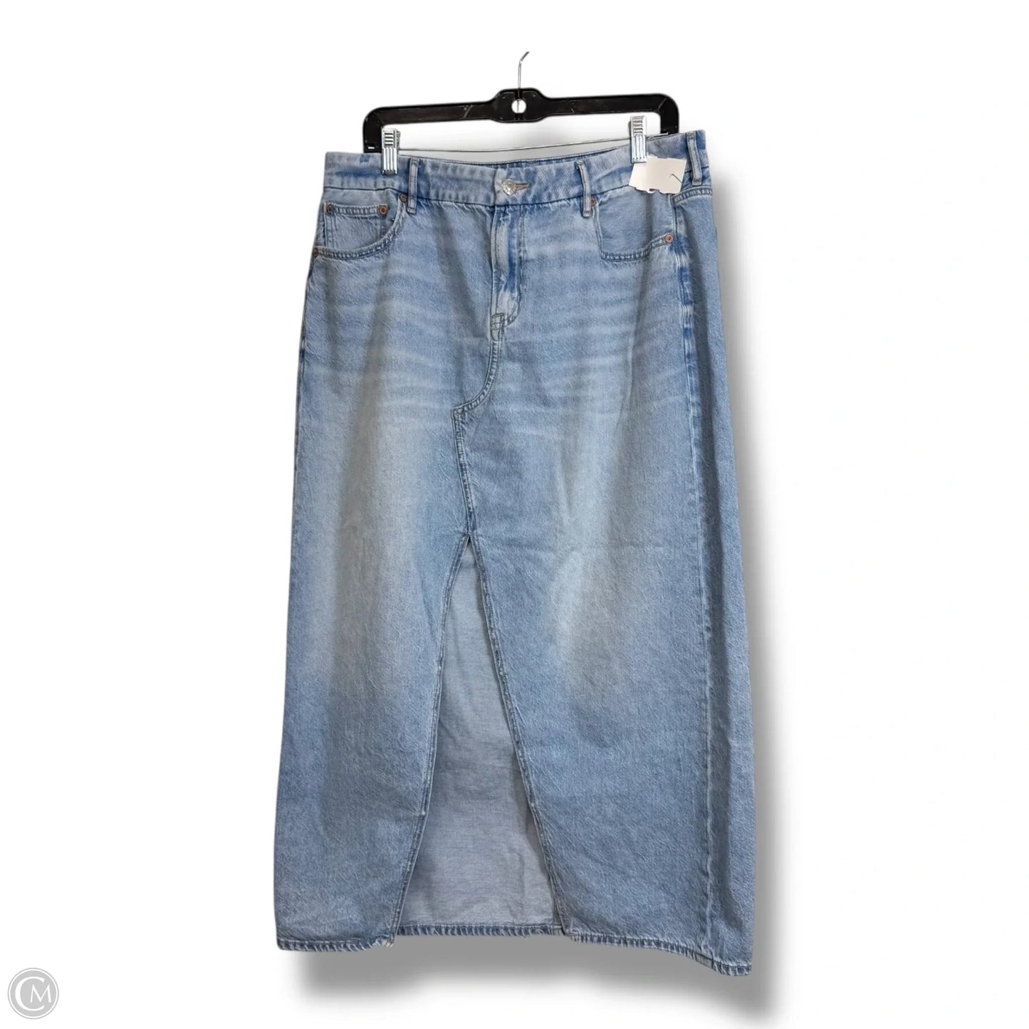 Skirt Midi By American Eagle In Blue Denim, Size: 14