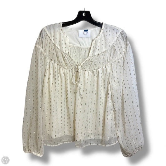 Top Long Sleeve By Old Navy In Ivory, Size: M