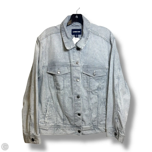 Jacket Denim By Lands End In Striped Pattern, Size: 2x