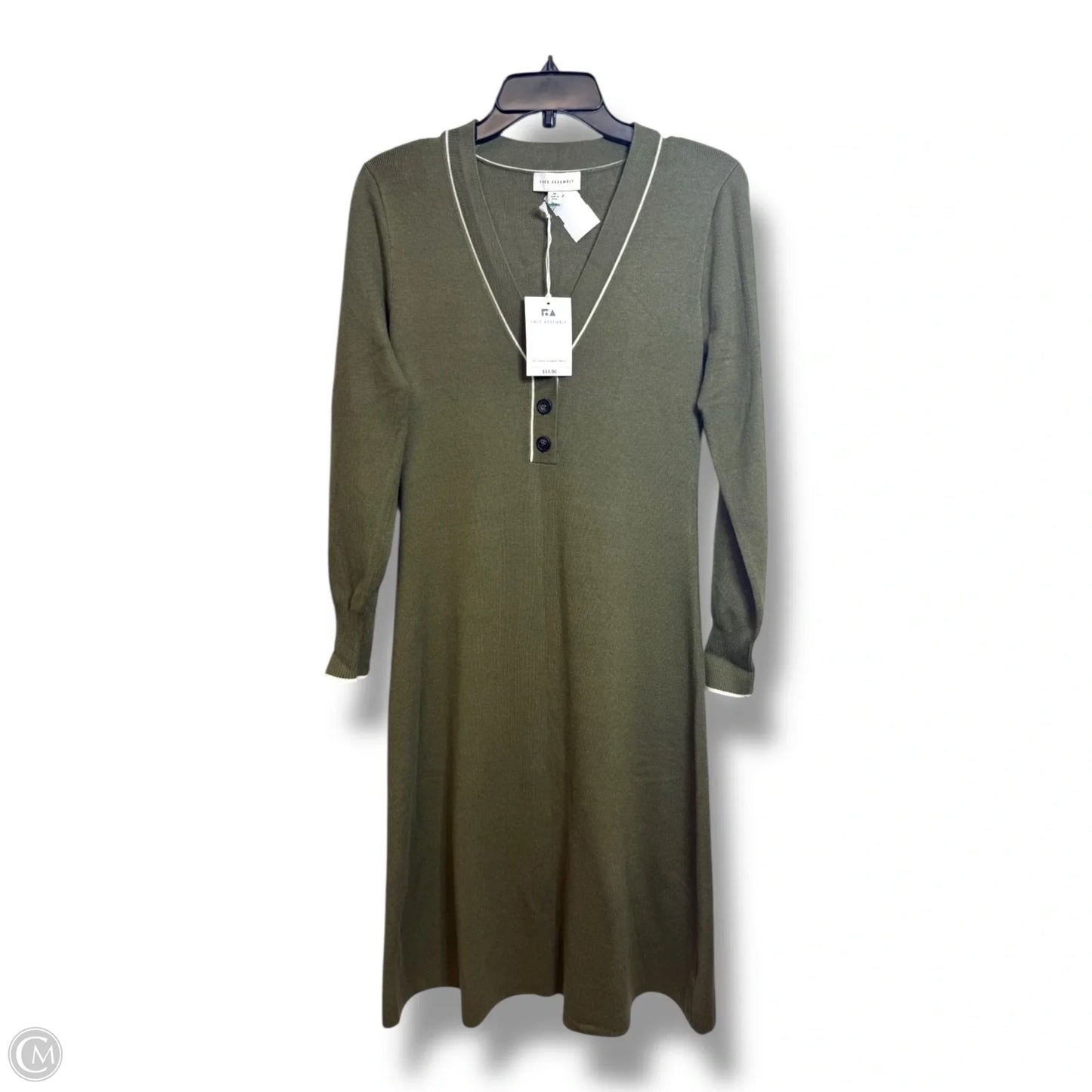 Dress Sweater By Free Assembly In Green, Size: M