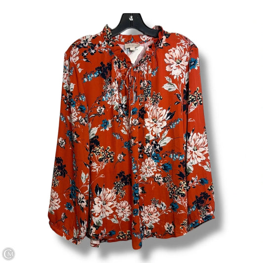 Top Long Sleeve By Loft In Orange, Size: L