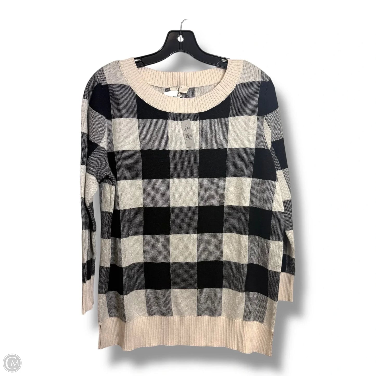 Sweater By Loft In Checkered Pattern, Size: L