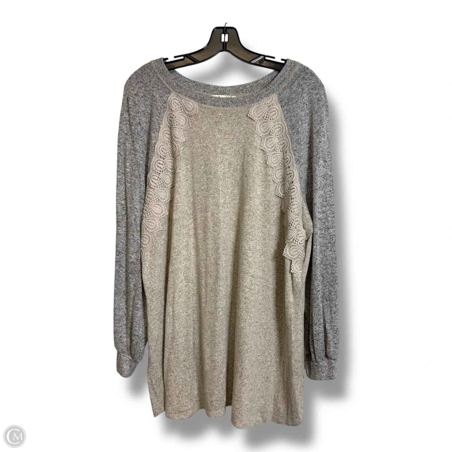 Top Long Sleeve By Indigo Rose In Grey, Size: 2x