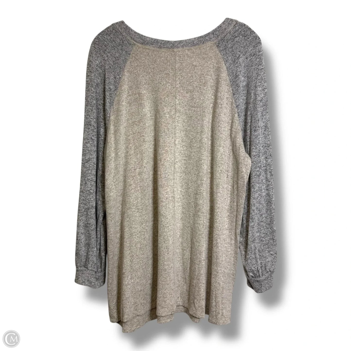 Top Long Sleeve By Indigo Rose In Grey, Size: 2x