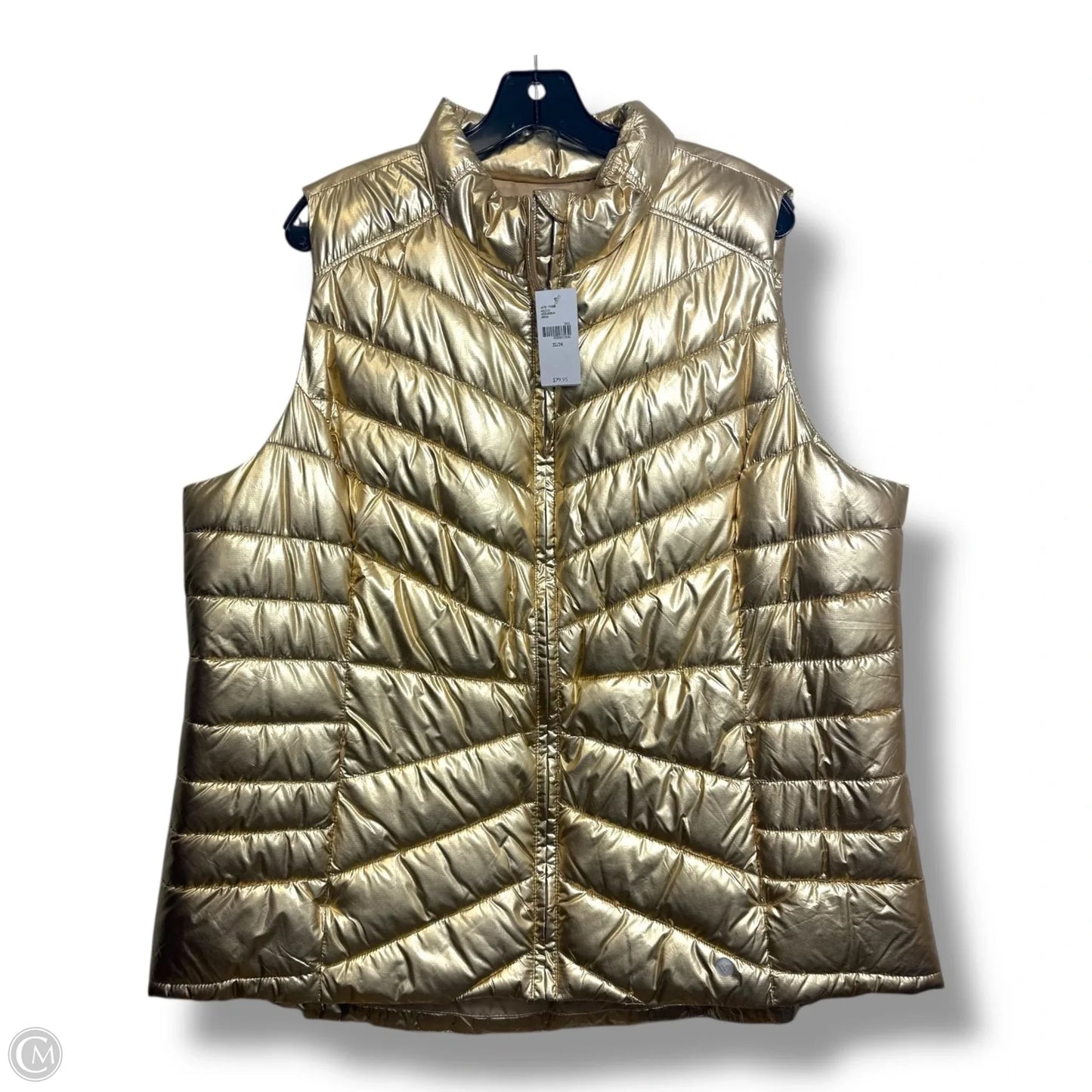 Vest Puffer & Quilted By Livi Active In Gold, Size: 2x