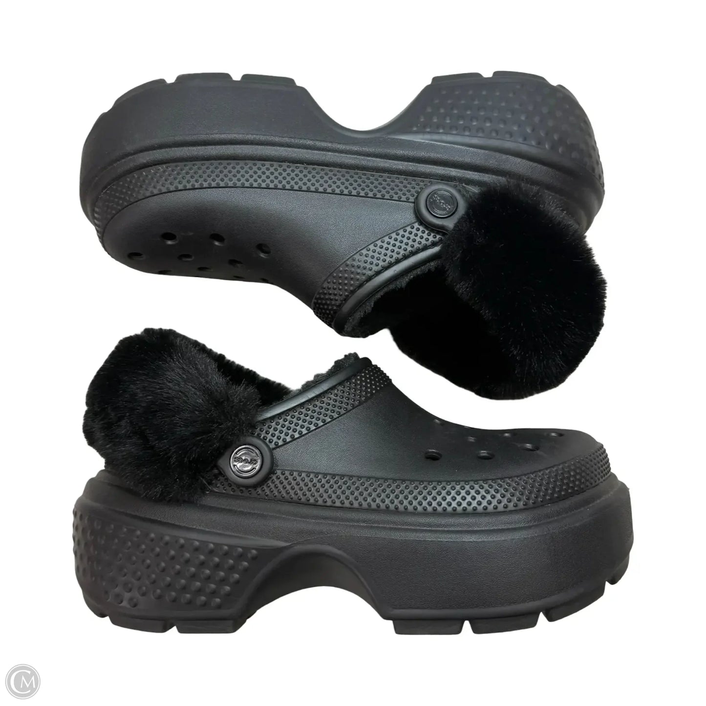 Shoes Flats By Crocs In Black, Size: 8