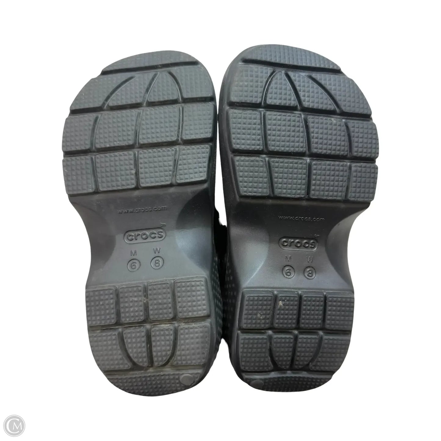 Shoes Flats By Crocs In Black, Size: 8