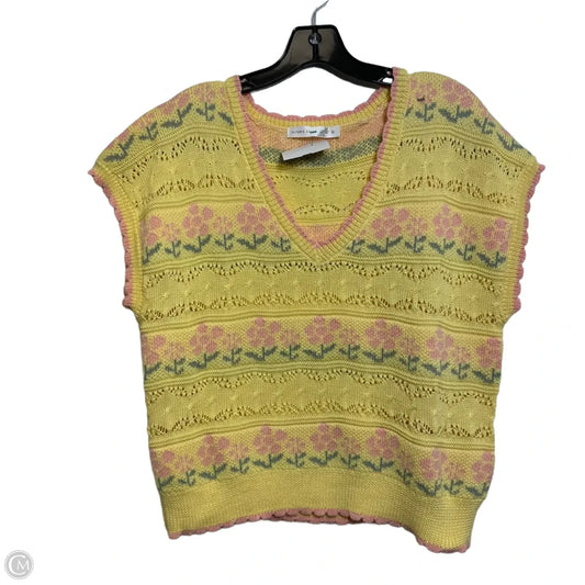 Sweater Short Sleeve By Altard State In Yellow, Size: M