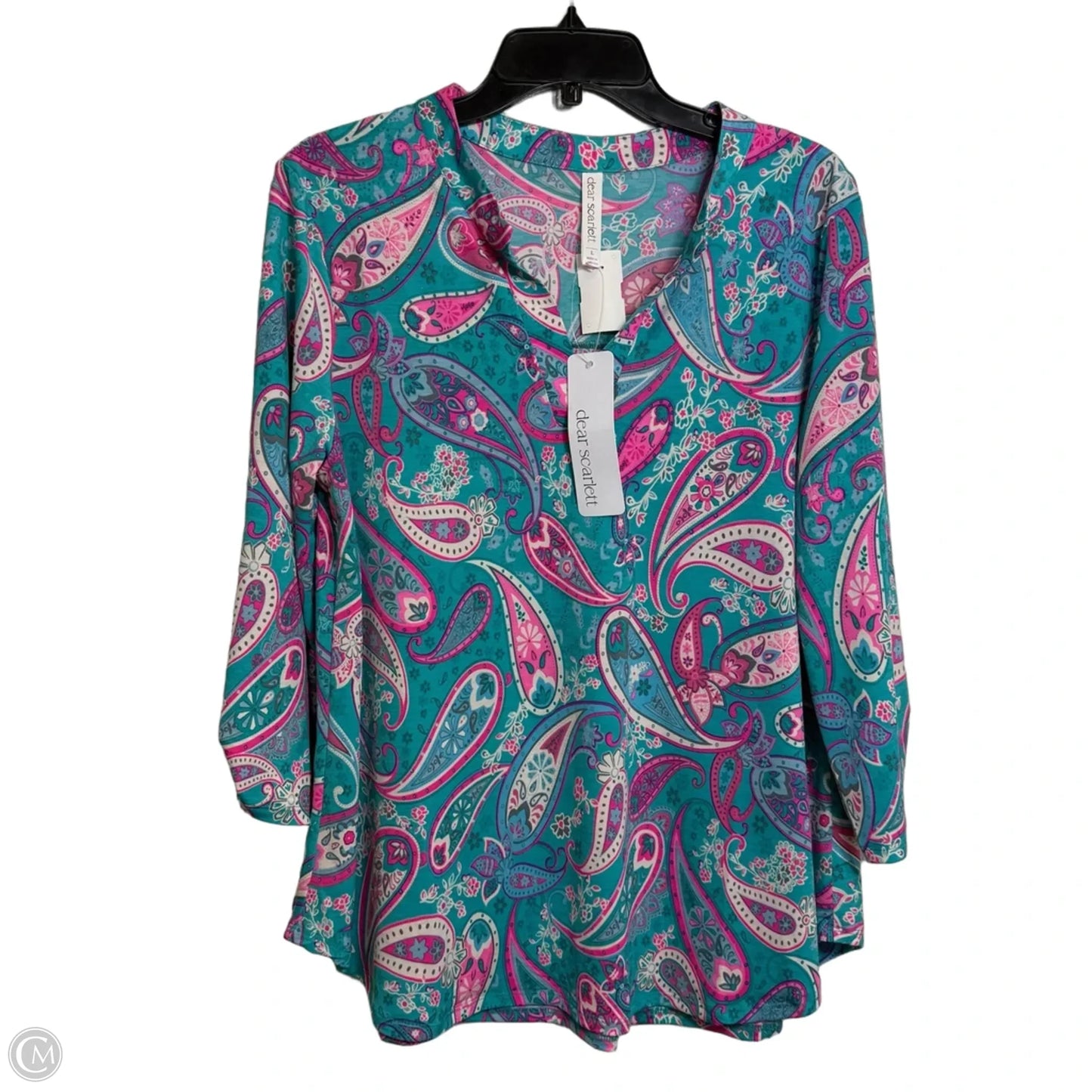 Top Long Sleeve By Dear Scarlett In Paisley Print, Size: L