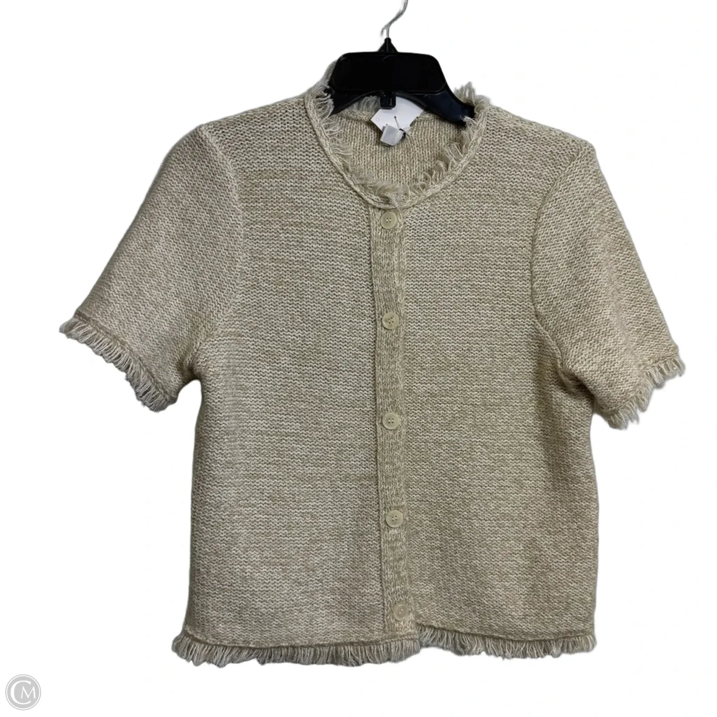 Sweater Short Sleeve By J. Crew In Tan & White, Size: S