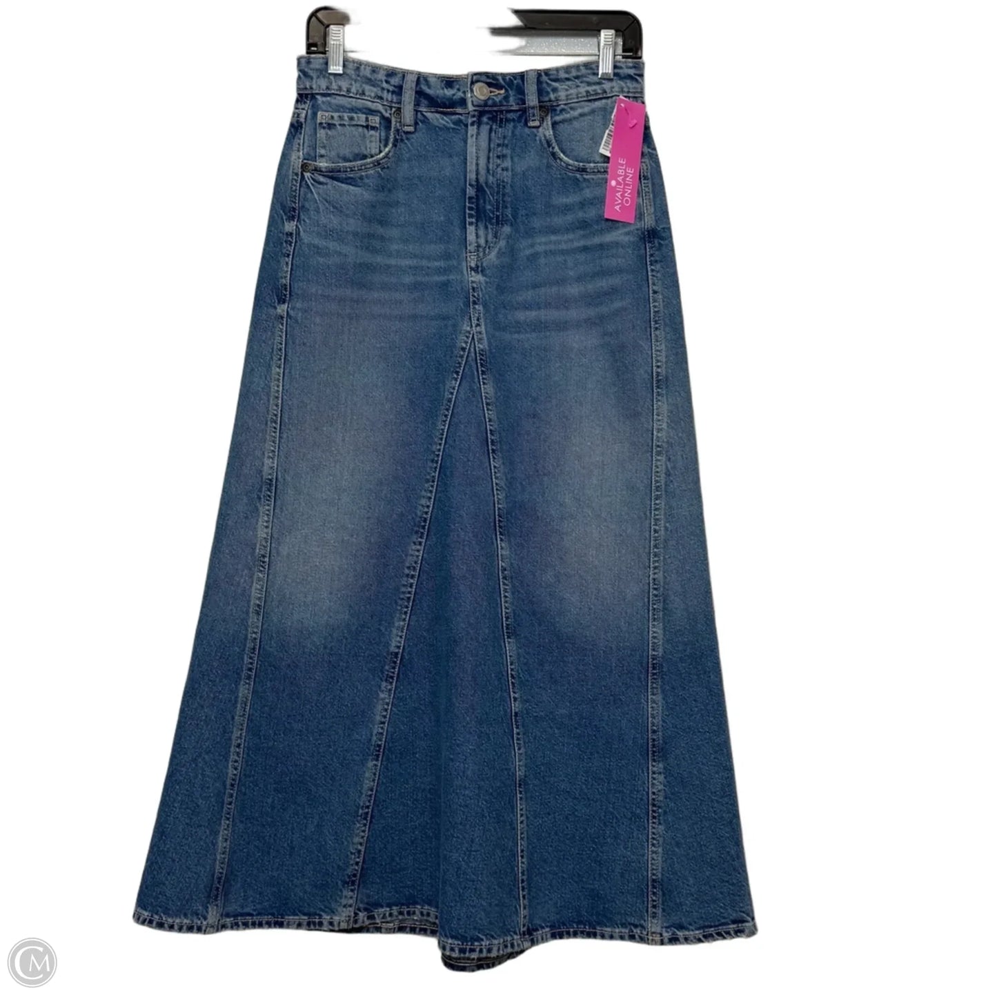 Skirt Maxi By Zara In Blue Denim, Size: S