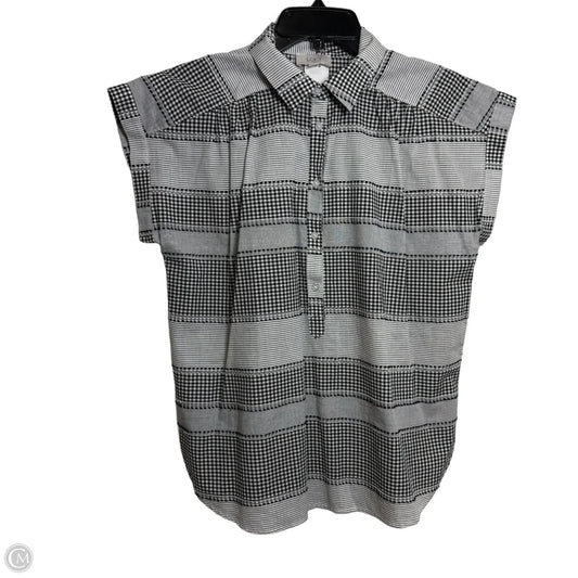 Top Sleeveless By Loft In Black & Grey, Size: S