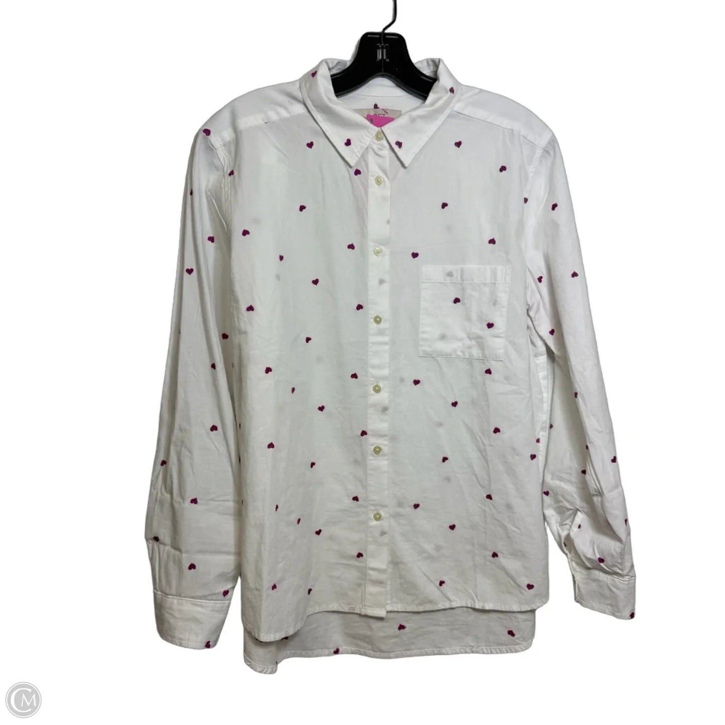 Top Long Sleeve By Loft In White, Size: M